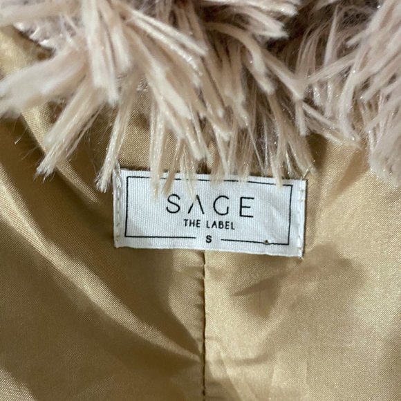 Open Front Fuzzy Cardigan | Fluffy Cardigan | Dressy Jacket | Beige Jacket | S - Picture 9 of 9